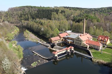 Wasserkraftwerk Mittweida Luftaufnahme Wasserkraftwerk Mittweida Luftaufnahme