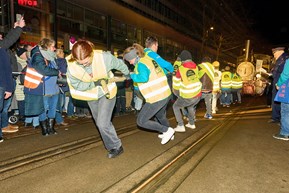 Eröffnung der Kulturhauptstadt Europas, Chemnitz 2025, Ziehen der Lok Eröffnung der Kulturhauptstadt Europas, Chemnitz 2025, Ziehen der Lok