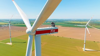 Windrad mit enviaM-Logo Windrad mit enviaM-Logo