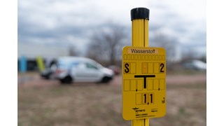 gelbes Wasserstoff-Hinweisschild gelbes Wasserstoff-Hinweisschild